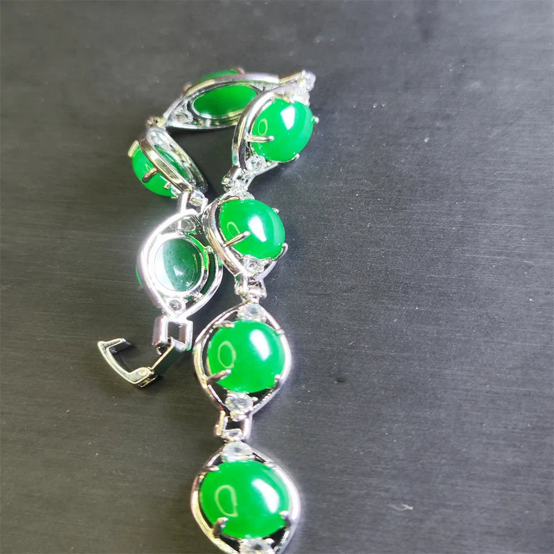 Natural Agate Chalcedony Charm Bracelet for Women