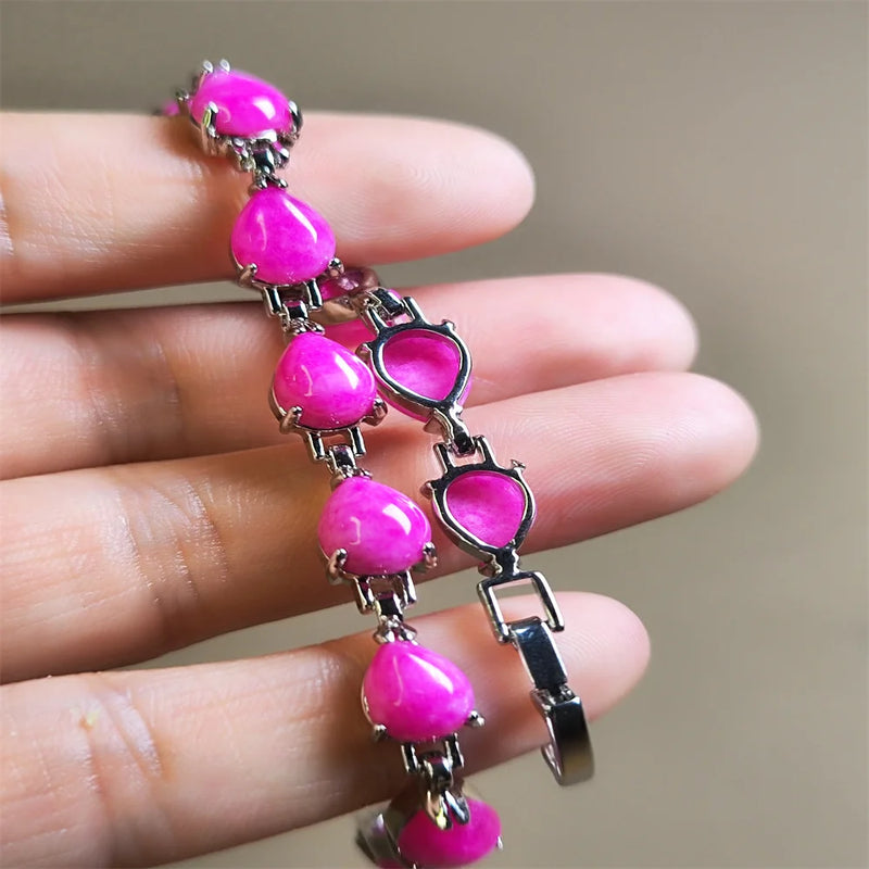 Agate Chalcedony Charm Bracelet for Women