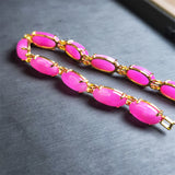 Natural Agate Chalcedony Charm Bracelet for Women