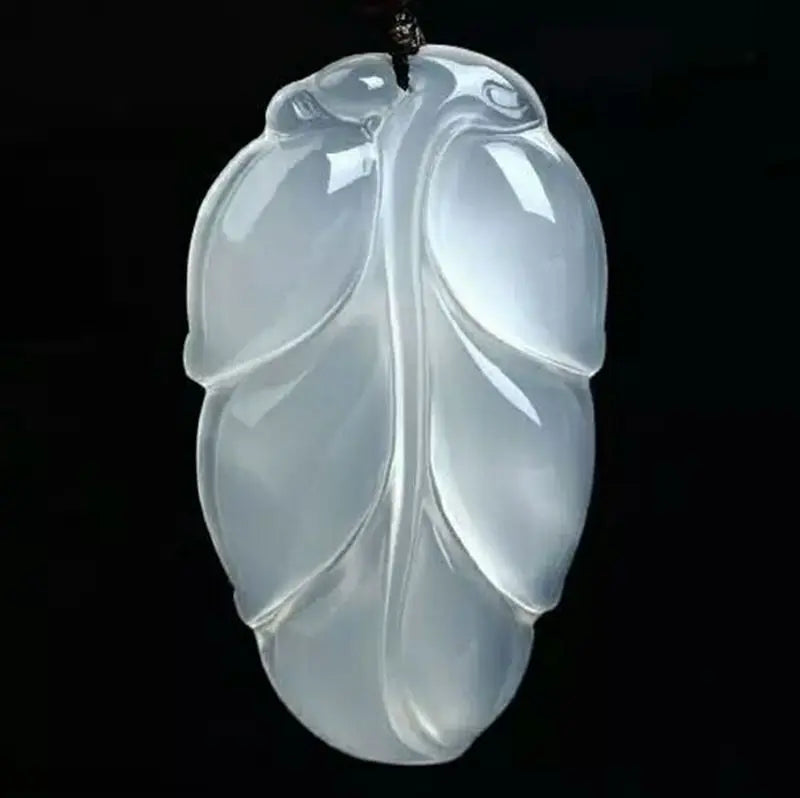 Natural Agate Chalcedony Pendant Necklace Sweater Chain Jewelry