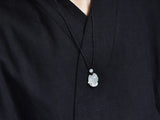 Natural Agate Chalcedony FOX Pendant Necklace Hand-Carved Man Luck Amulet