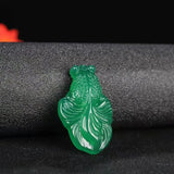 Natural Agate Chalcedony Fish Pendant Necklace Hand Carving Jewelry