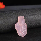 Natural Agate Chalcedony Fish Pendant Necklace Hand Carving Jewelry