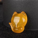 Natural Agate Chalcedony Fox Pendant Lucky Prosperous marriage Auspicious Amulet