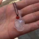 Natural Agate Chalcedony Fox Pendant Lucky Prosperous marriage Auspicious Amulet