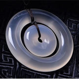 Chalcedony Mother & Son Safety Buckle Pendant Fine Jewelry