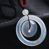 Chalcedony Mother & Son Safety Buckle Pendant Fine Jewelry