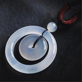 Chalcedony Mother & Son Safety Buckle Pendant Fine Jewelry