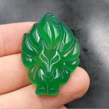 Agate Chalcedony Nine-Tailed Fox Pendant Multicolored Couple Necklace