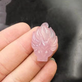 Agate Chalcedony Nine-Tailed Fox Pendant Multicolored Couple Necklace