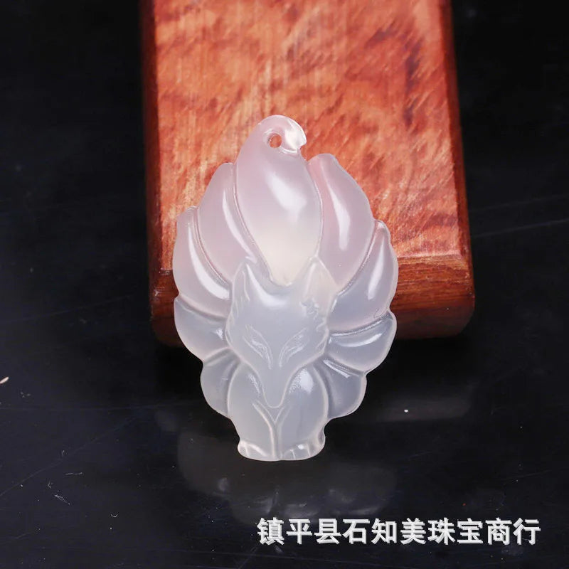 Nine Tailed Fox Pendant Necklace Luck Amulet Sweater Chain