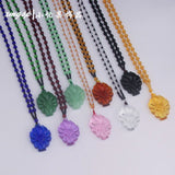 Agate Chalcedony 9 Tailed Fox Necklace