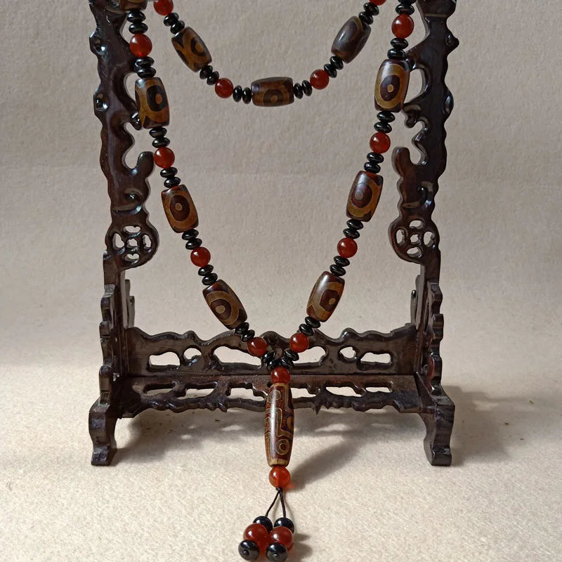Natural Agate Chalcedony Old pearl Three eyes and Nine eyes Necklace Pendant