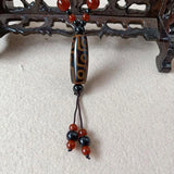 Natural Agate Chalcedony Old pearl Three eyes and Nine eyes Necklace Pendant