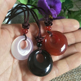 Agate Chalcedony Peace-Buckle Jade Pendant Lucky Amulet Pendant