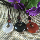 Agate Chalcedony Peace-Buckle Jade Pendant Lucky Amulet Pendant