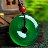 Natural Agate Chalcedony Peace Buckle Pendant Jewelry Lucky Amulet