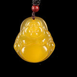 Natural Agate Chalcedony Pendant Lucky Exorcise Evil Spirits Amulet Necklace