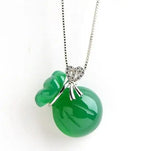 Agate Chalcedony Pendant Necklace 925 Silver Inlay Women Gift Water Drop