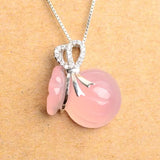 Agate Chalcedony Pendant Necklace 925 Silver Inlay Women Gift Water Drop