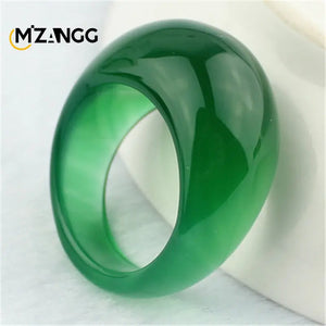 Natural Agate Chalcedony Ring Men Women Jade Pendant Jewelry Gift
