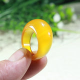 Natural Agate Chalcedony Ring Men Women Jade Pendant Jewelry Gift