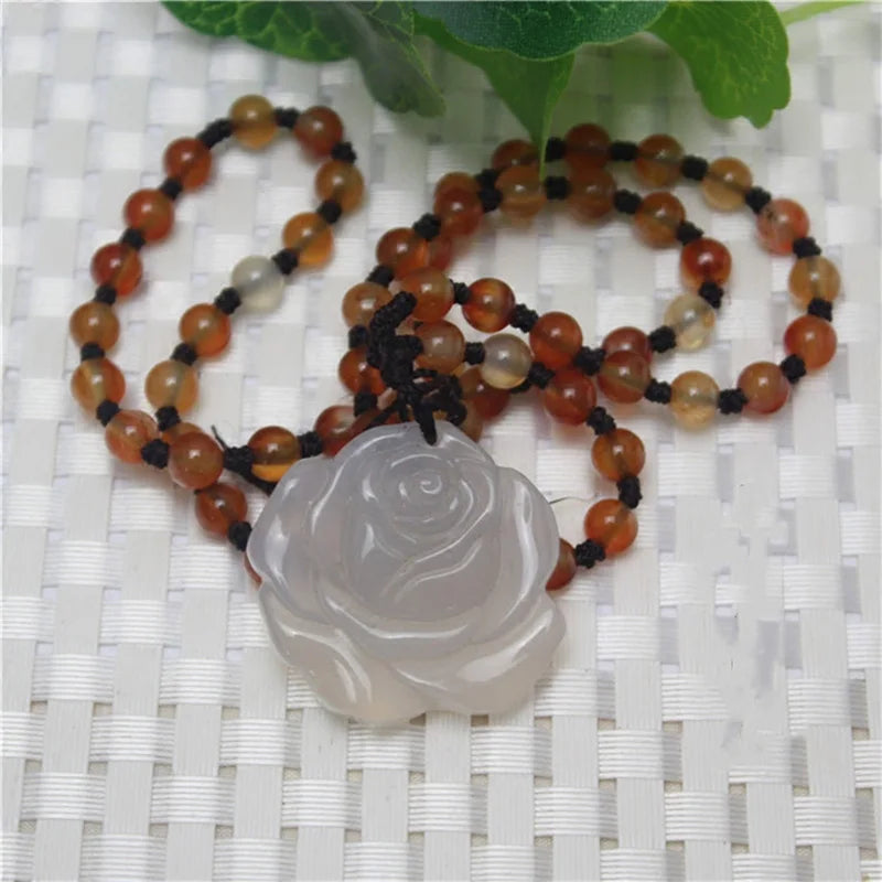 Rose Chalcedony Pendant Necklace Fine Jewelry