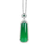 Agate Chalcedony Square Pendant Necklace for Women