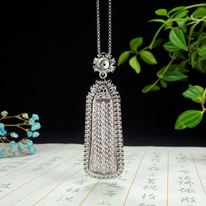 Agate Chalcedony Square Pendant Necklace for Women