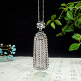 Agate Chalcedony Square Pendant Necklace for Women
