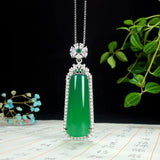 Agate Chalcedony Square Pendant Necklace for Women