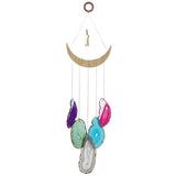 Stained Agate Slices Wind Chimes Hanging Ornaments 15-19 Inch