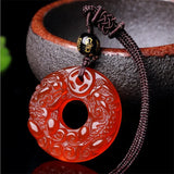 Natural Agate Dragon Pendant Beads Necklace Charm