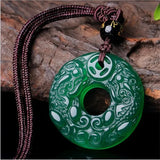 Natural Agate Dragon Pendant Beads Necklace Charm