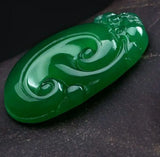 Green Chalcedony Jade Pendant Necklace Sweater Chain Jewelry