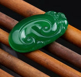 Green Chalcedony Jade Pendant Necklace Sweater Chain Jewelry