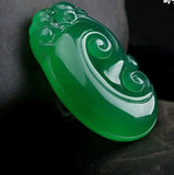 Green Chalcedony Jade Pendant Necklace Sweater Chain Jewelry