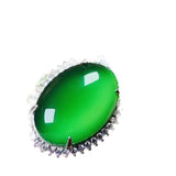 Green Chalcedony Pigeon Eggs Pendant Necklace Women's Jewelry