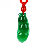 Green Chalcedony String Bean Pendant Necklace
