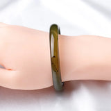 Green Chalcedony Beauty Bracelet Hand-carved Flat Boutique Jewelry