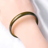 Green Chalcedony Beauty Bracelet Hand-carved Flat Boutique Jewelry