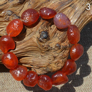 Natural Agate Hemp Noodles Bracelet Cherry Red Stone Bracelet