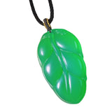 High Ice Green Chalcedony Leaf Pendant for Men and Women