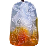 Natural Agate Ice Chalcedony Guan Gong Pendant