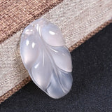 Natural Agate Ice Chalcedony Branches and Leaves Pendant Necklace