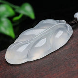 Natural Agate Ice Chalcedony Branches and Leaves Pendant Necklace
