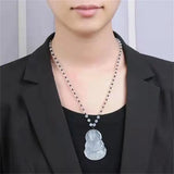 Agate Ice Chalcedony Guanyin Pendant Necklace Jewelry