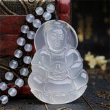 Agate Ice Chalcedony Guanyin Pendant Necklace Jewelry