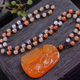 Agate Chalcedony Abacus God of Wealth Pendant