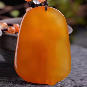 Agate Chalcedony Abacus God of Wealth Pendant